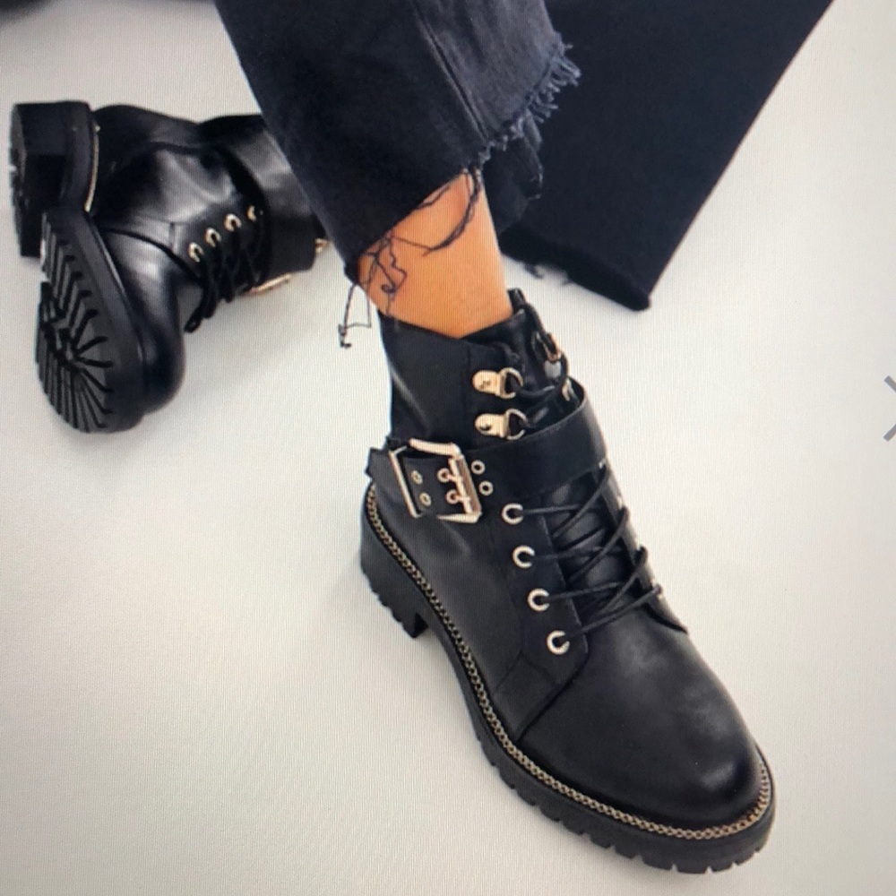 Lace-up Combat Ankle Boots - Size 12